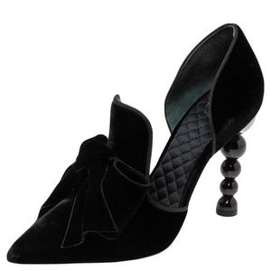 Tory Burch Black Velvet Clara Pumps